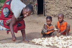 Mama mais en kinderen